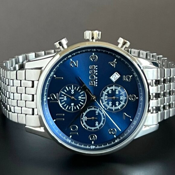 Hugo Boss Men’s Blue Navigator Chronograph Watch (HB1513498) NEW - Picture 11 of 12